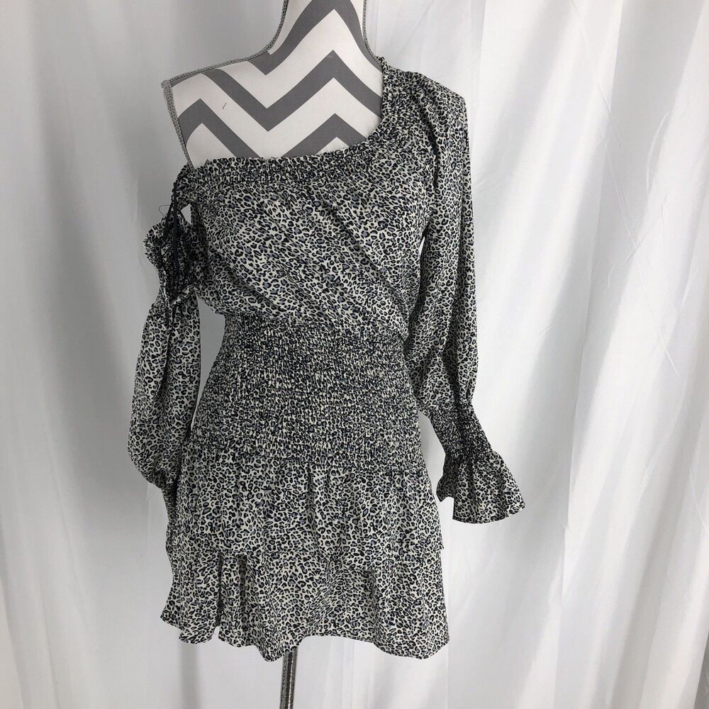 Vintage Havana off the shoulder mixed dress Animal Print Size Small